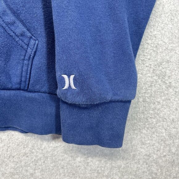 Hurley Hoodie Men’s Medium Blue Graphic Pullover Sweatshirt Drop Tag HMF21-02999 - Picture 4 of 12
